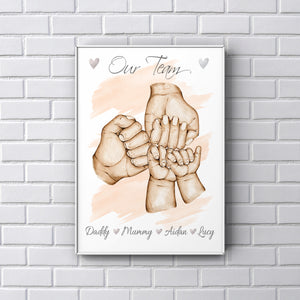 Our team fist bump A4 Print UNFRAMED