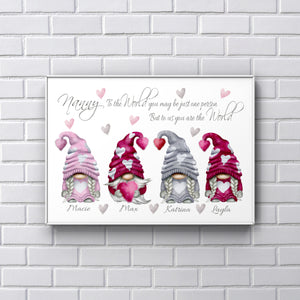 Gonk personalised Nanny world Print UNFRAMED