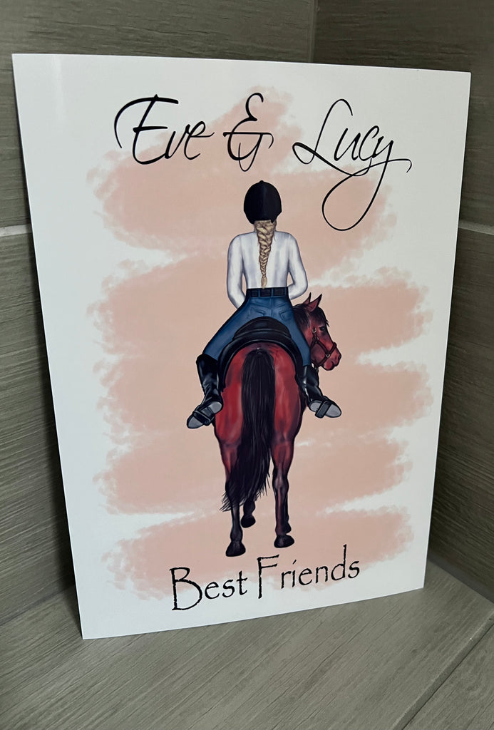 Horse Riding personalised UNFRAMED A4 PRINT