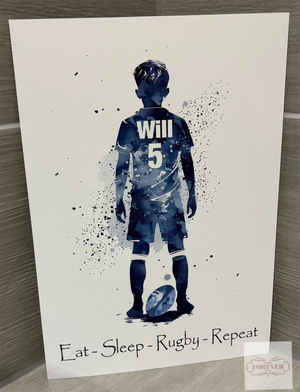 Rugby personalised UNFRAMED A4 PRINT