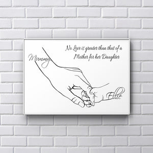 Personalised Mummy hand A4 Print UNFRAMED