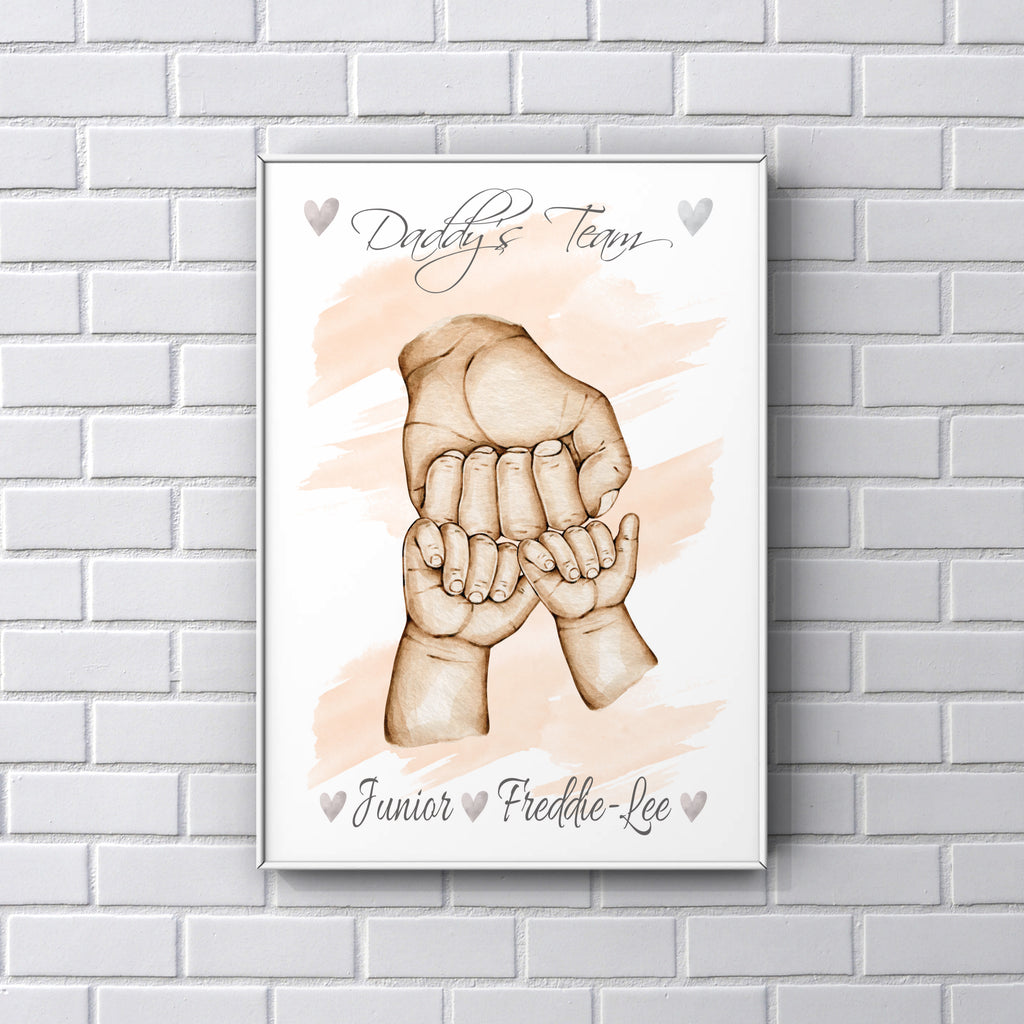 Daddy’s team fist bump A4 Print UNFRAMED