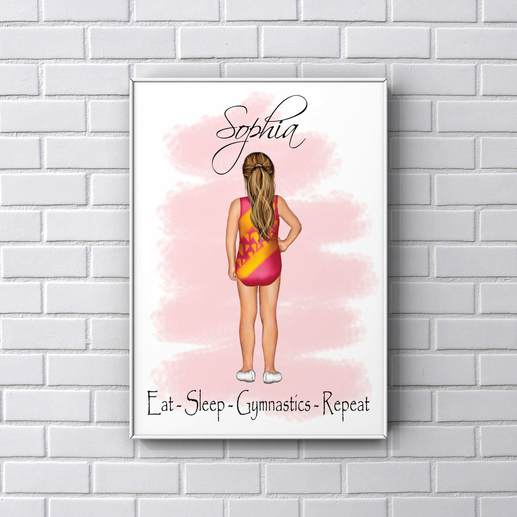 Gymnastics personalised UNFRAMED A4 PRINT