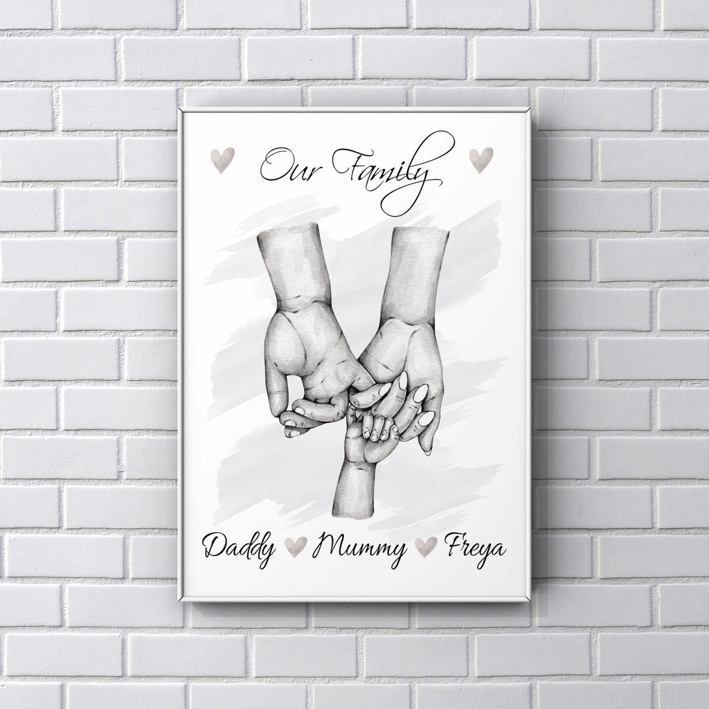 Pinky Promise Family hands A4 Print UNFRAMED