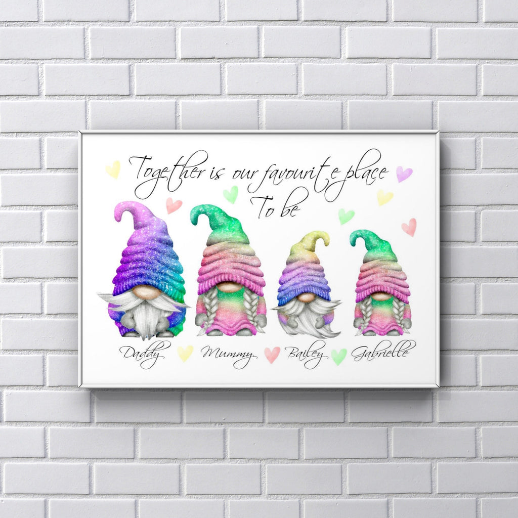 Gonk personalised pastel A4 Print UNFRAMED