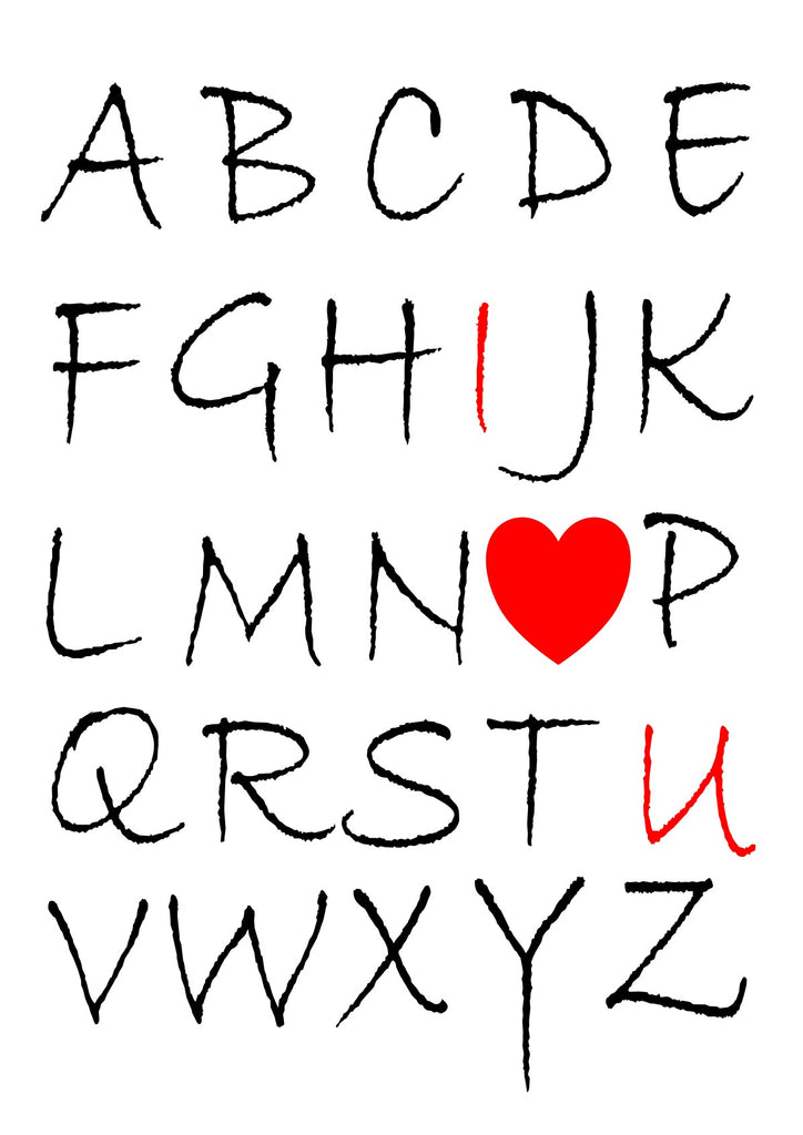 A4 print (unmounted/unframed) ABC I love you