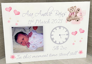 Personalised A4 Newborn in this moment PRINT UNFRAMED "In this moment time stood still"