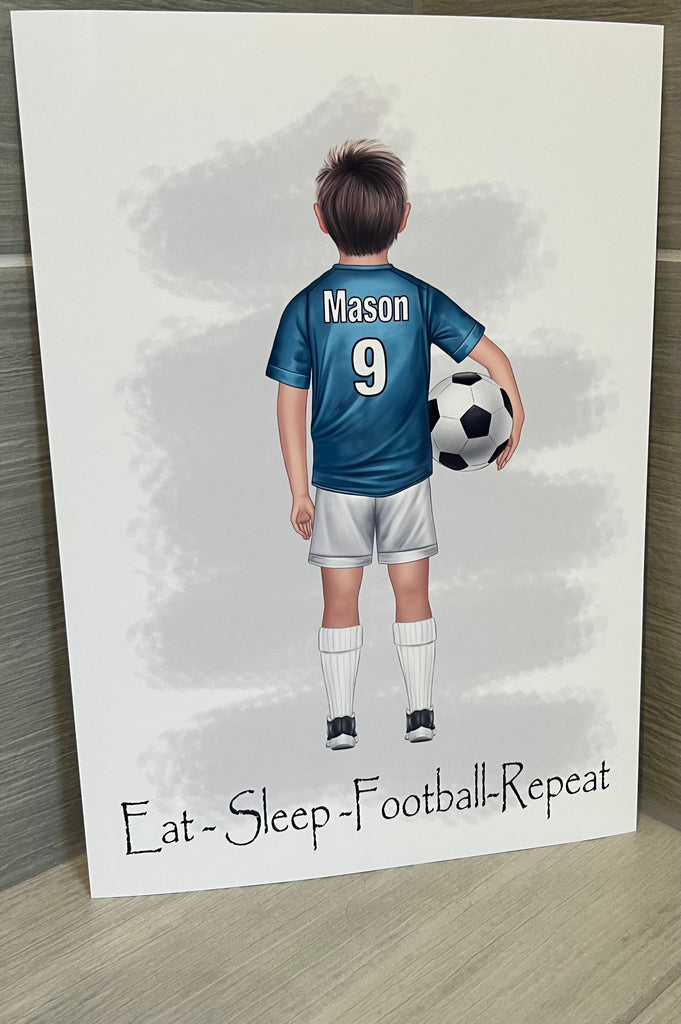 Football personalised UNFRAMED A4 PRINT