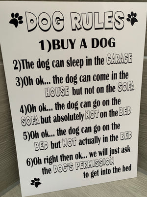 A4 print Dog Rules UNFRAMED