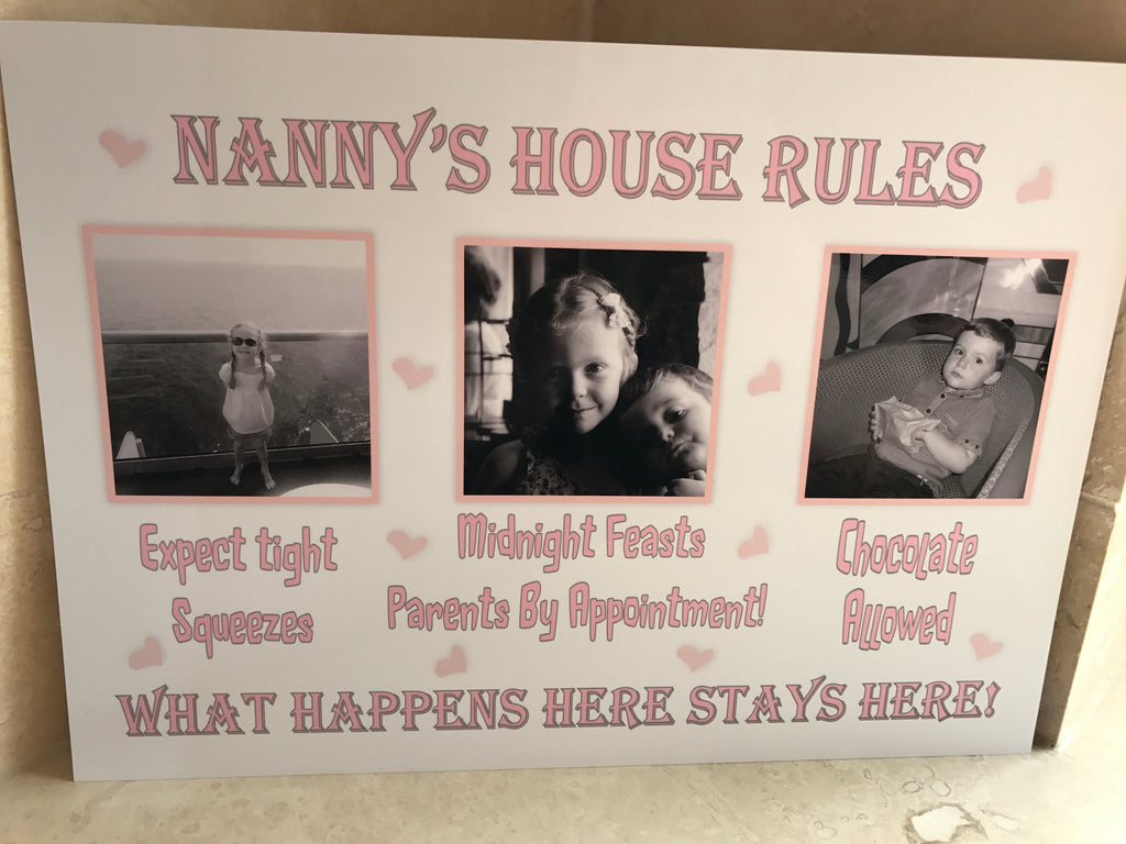 Nanny's house rules A4 print (unmounted/unframed)
