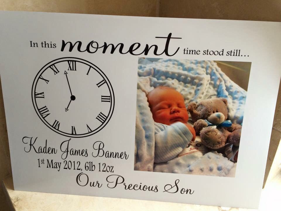 Personalised A4 Newborn PRINT UNFRAMED "In this moment time stood still"
