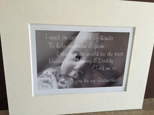 Will you be my godmother 10x8 mount (unframed)