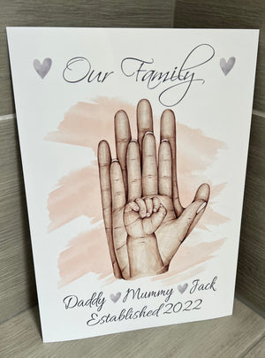 Family hands A4 Print UNFRAMED